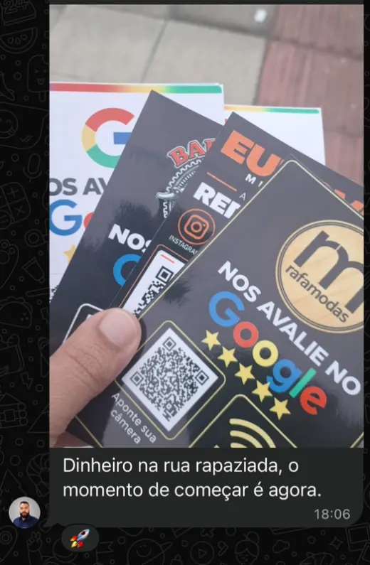 Print de aluno: placas de avaliação
